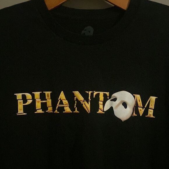 Phantom of the Opera US Tour Black and Gold Phantom Tshirt Unisex Medium NWOT - Picture 2 of 6